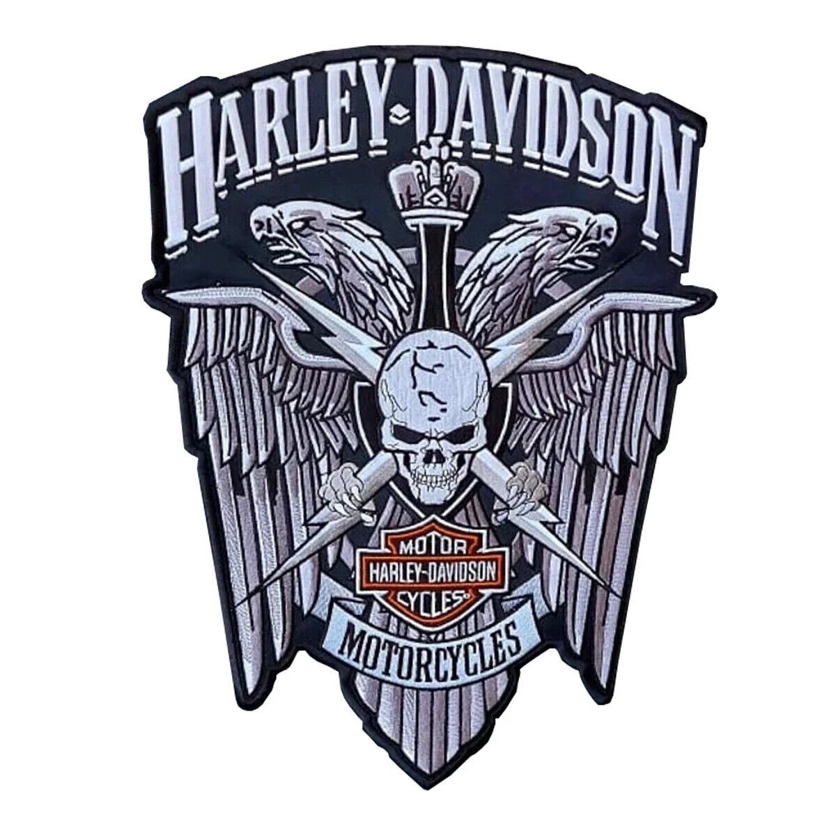 Harley Davidson Wings Skull Large Patch Harley Motorcycle 12 Jacket Back  Patch