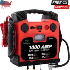 Car Battery Jump Starter with Air Compressor Portable Tire Inflator,260PSI 1000A