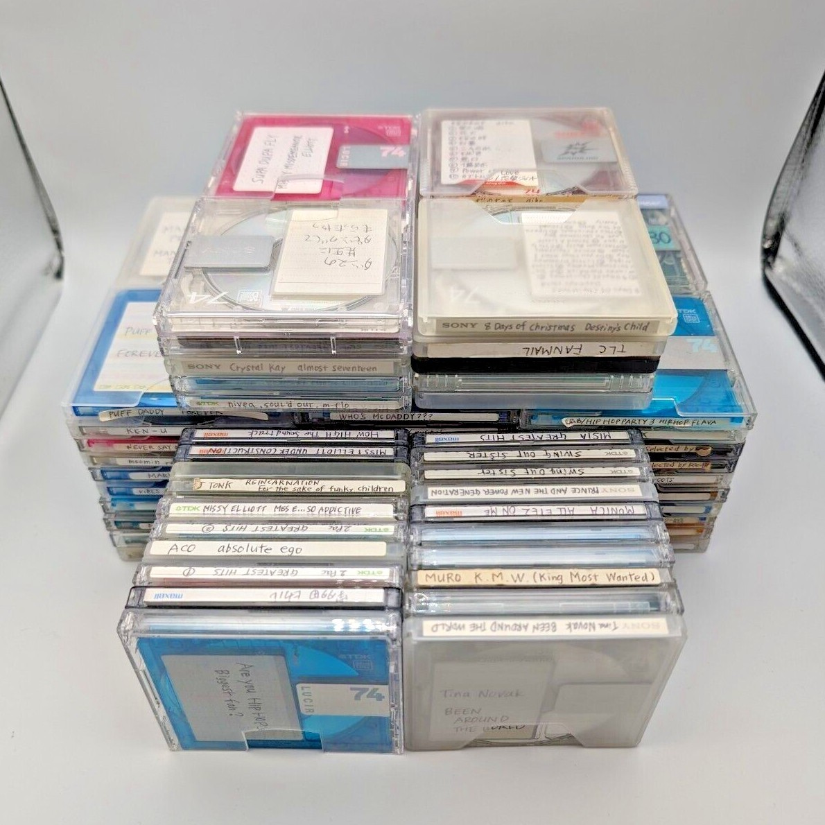 MD Mini Disc Recorded Lot of 50 / 100 Case Select Sony TDK