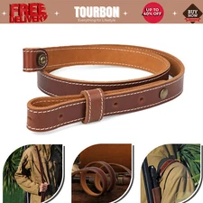 Tourbon Leather Hunting Rifle Gun Sling Adjustable Shotgun Carry Strap 2 Points