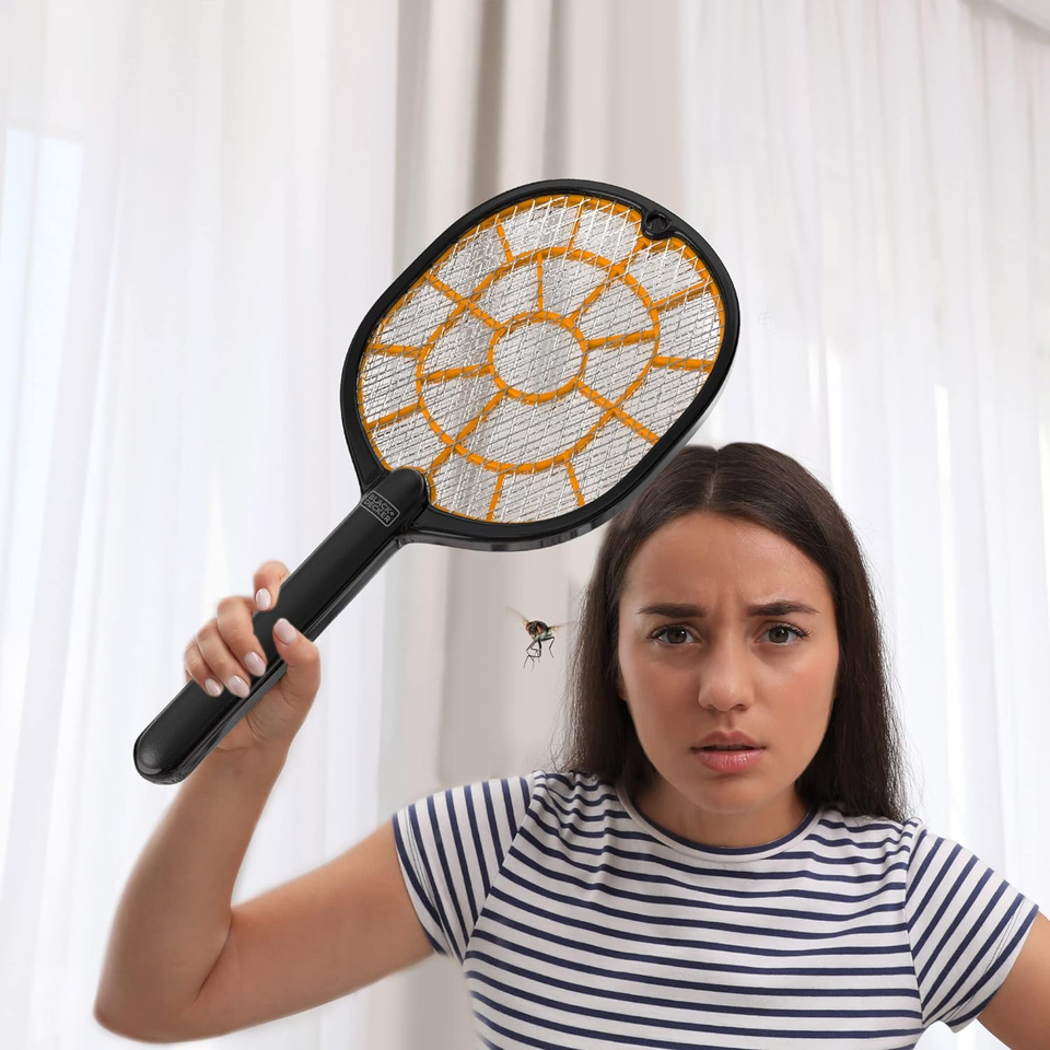 Bug Zapper Racket Electric Fly Swatter for Gnats, Mosquitoes, & More