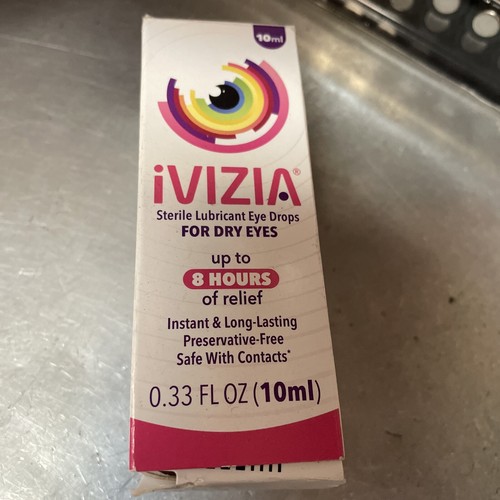 IVIZIA Sterile Lubricant Eye Drops For Dry Eye .33 fl. Oz. 10ml EXP 05/