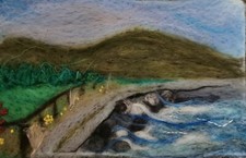 Needle felted landscape, mourne mountains County Down 