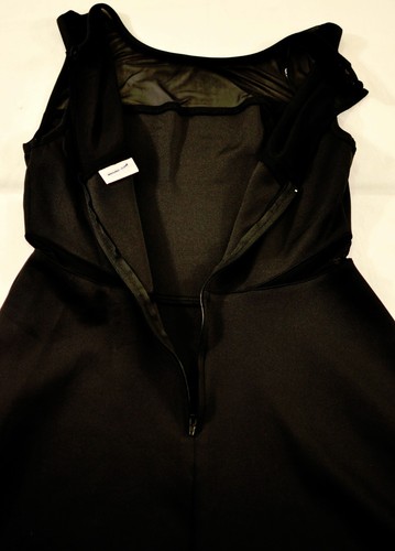women's BISOU BISOU black party dress size 6 sheer cutouts top full skirt new! - Picture 7 of 7