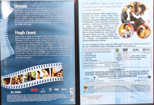 LOTE 2 DVD HUGH GRANT SIRENAS (MUY RARO)+AMOR CON PREAVISO-NUEVOS Y PRECINTADOS - Imagen 2 de 2
