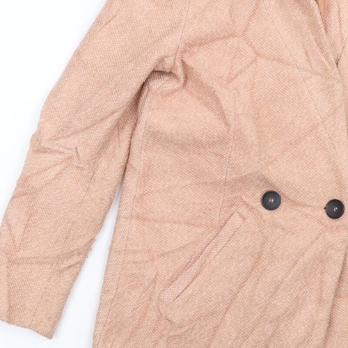 Stradivarius Womens Beige Pea Coat Size S Button - Picture 9 of 12