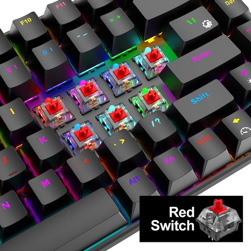 Wired/Wireless Bluetooth Dual-mode Gaming Keyboard 60% Mechanical Rechargeable - Picture 4 of 10