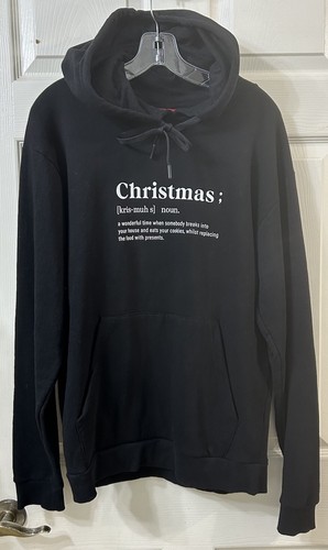 NWOT Denim & Flower Ricky Singh Men’s Sz L Christmas Definition Hoodie Black