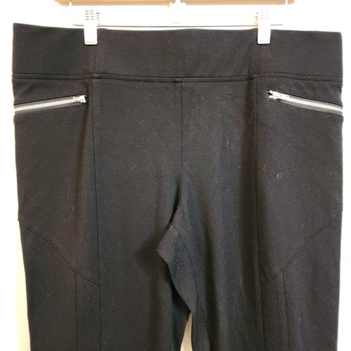 INC International Concepts Women Zip Pocket PullOn Pant Ponte Black 16 Classic - Picture 10 of 20