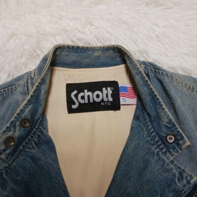 【Schott】denim jacket single riders UES Single Riders Denim Jacket