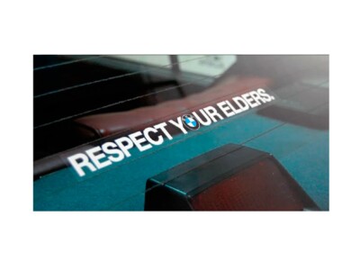2x Decal Sticker for windshield Respect Your Elders for BMW