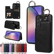 Card Pockets Phone Case With Ring Holder For Samsung Galaxy A16 A35 A25 A32 A14