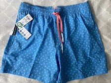 SOUTHERN TIDE NEW MEN  S BOAT BLUE FISH TOSS SWIM SHORTS SIZE M