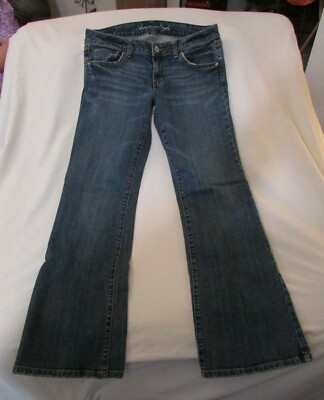 Ladies ''American Eagle'' Sz 8R (W30.5/L31) Blue/Distressed/Boot Cut/Stretch Jeans