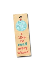 I Like To Read Everywhere Literary Wood Bookmark