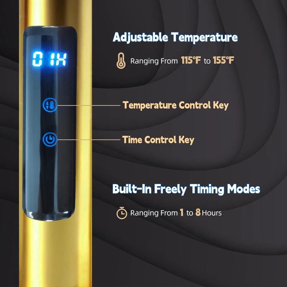 Toallero calentador de 12 barras montado en la pared toallero térmico baño dorado Foto 4 de 4