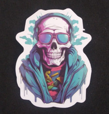 Colorful Cool  Creepy Evil Skeleton Sticker 2.38" x 1.78" E 