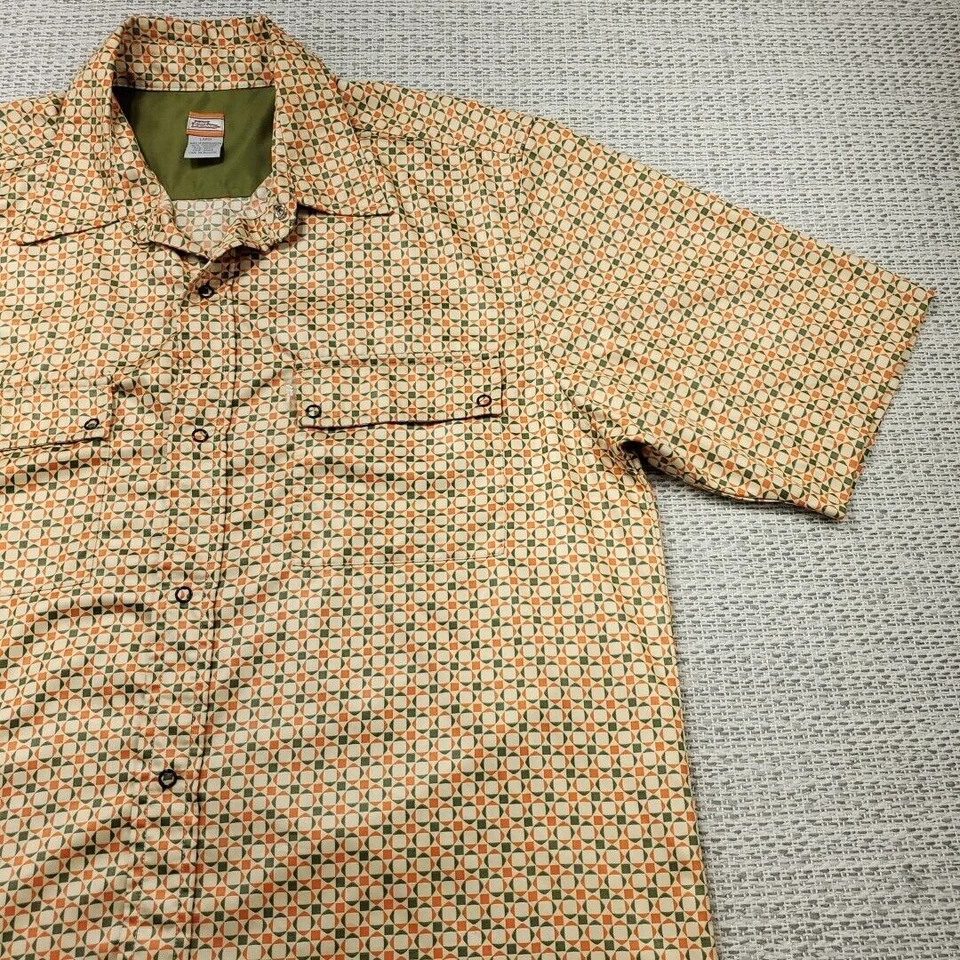 Camisa De Colección No Fear Snap Up Para Hombres Grande Naranja Verde Campamento Patinador Motocross Foto 2 de 4