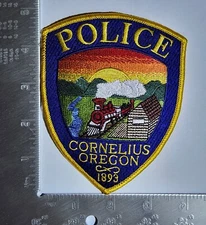 CORNELIUS OREGON POLICE SHOULDER PATCH LOCOMOTIVE. 4x5 Inches. Great Condition!