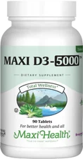Maxi Health Vitamin D3 5000 IU, 90 tabs