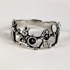 Sterling Silver Alice in Wonderland Ring - Band with 4 Book Characters