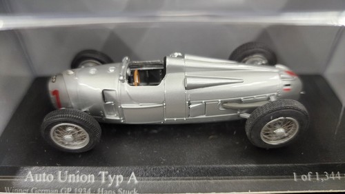 MINICHAMPS AUTO UNION TYP A #1 WINNER GERMAN GP 1934 HANS STUCK 1/43 O3 - Picture 2 of 7