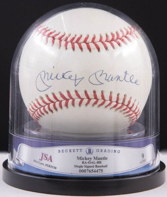 Beautiful Mickey Mantle Signed American League Baseball JSA Graded