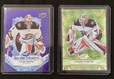 2022-23 UD Ice LUKAS DOSTAL 891/999 Rookie SUB ZERO - With Green Parallel RC