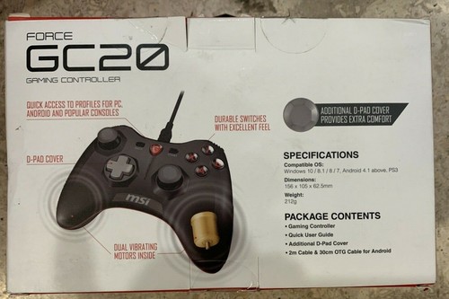 MSI AC Force GC20 GAMING Controller Wired 2m USB PC Android devices PS3 - Picture 5 of 5