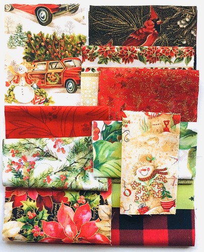 Christmas Fabric Scraps For Junk Journals, Scrapbooking, Crafting 12 Pieces #C12 - Picture 6 of 8