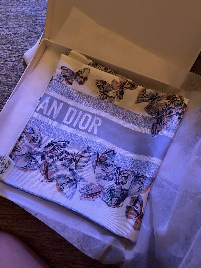 可憐な蝶たち♪】Dior Camo Papillon 90 スクエアスカーフ Dior