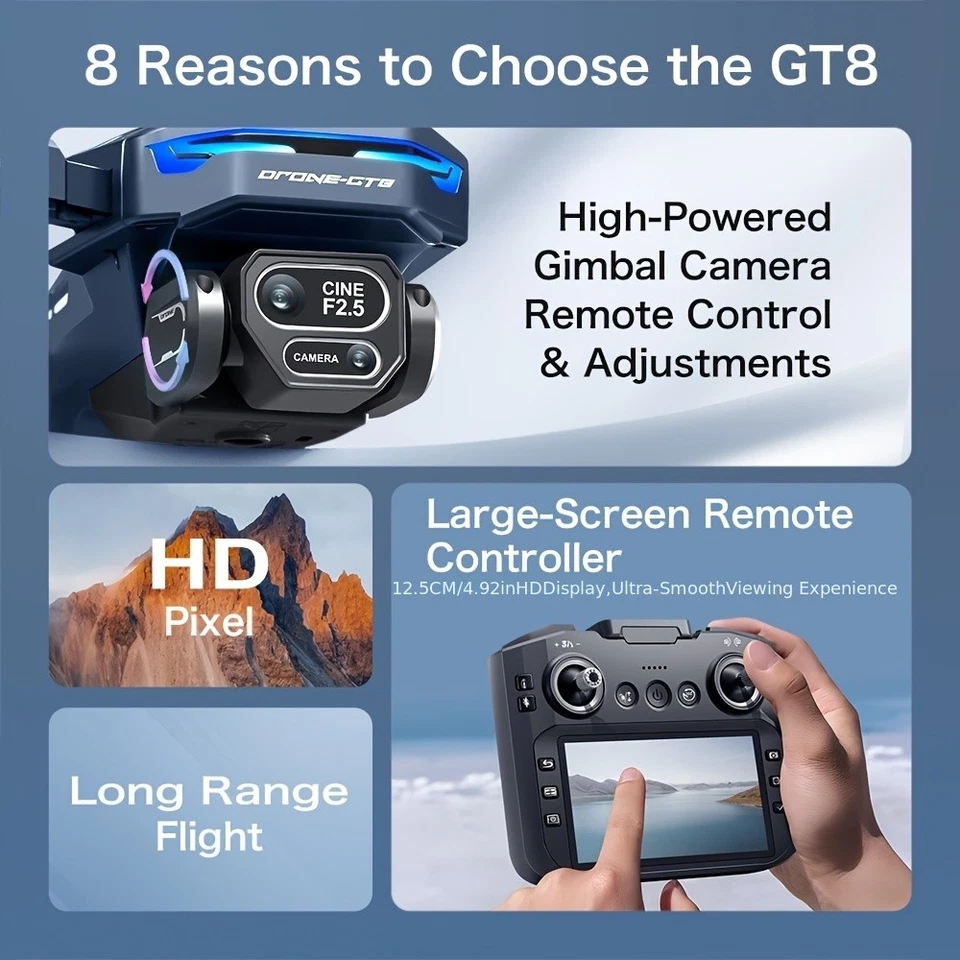 5G Professional 8K HD Dual Camera Drone With FPV WIFI Obstacle Avoidance - Image 2 of 4