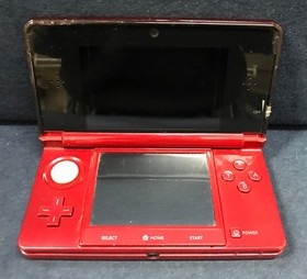 Nintendo 3DS Flare Red Console  w/ Charger & SD 2GB