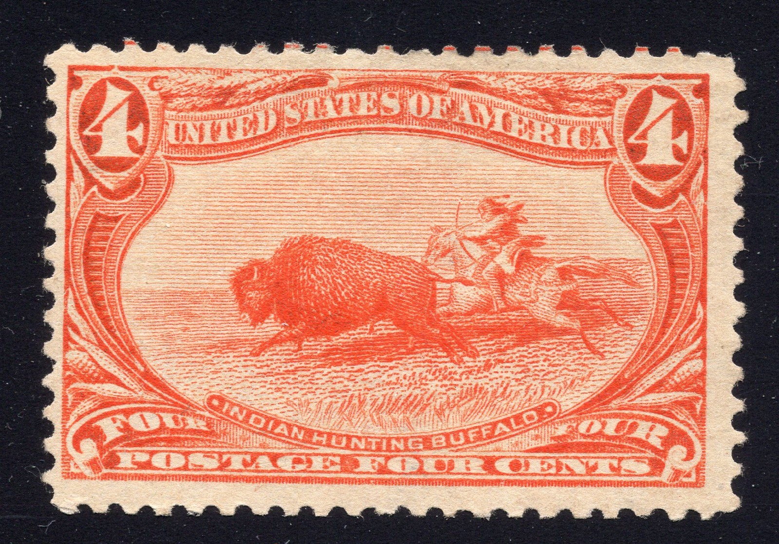 U.S. #287 4c Indian Hunting Buffalo Presentable Second Unused