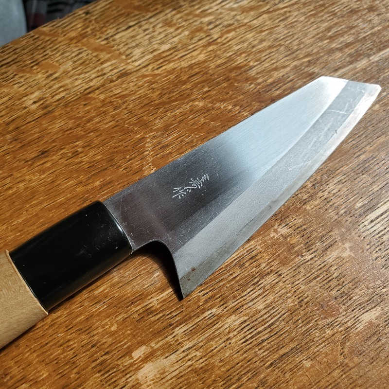 Steel Stainless Clad Japanese Chef's Kiritsuke-Petty Knife 105mm  Warikomi