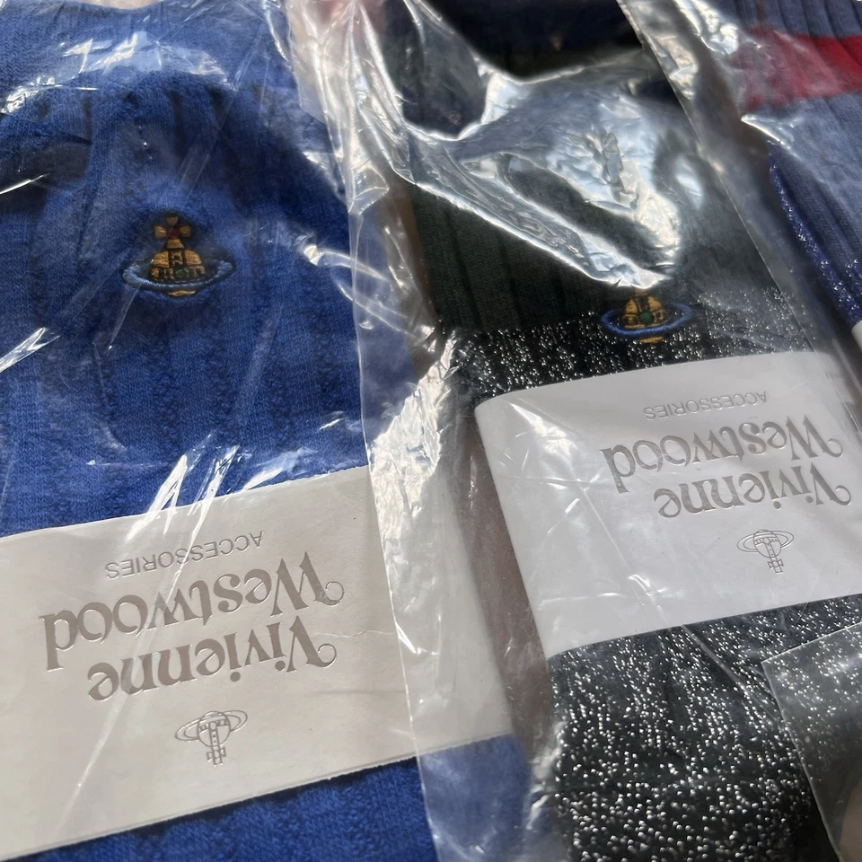 RANDOM 2 Calcetines Vivienne Westwood Mujer Media Pantorrilla Talla 4-7 Hechos en Japón Foto 4 de 4