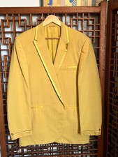 Vintage After Six Gold Jacket Sz 44 Blazer Tuxedo Dinner Smoking Prom Tux