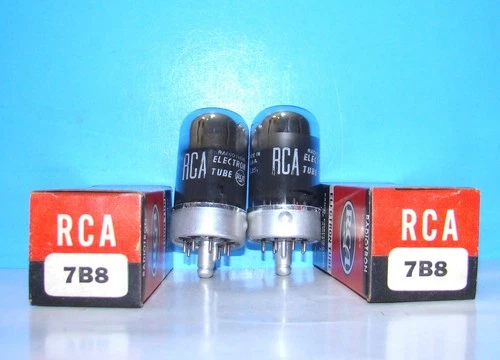 7B8 NOS RCA amplifier vintage loctal vacuum tubes 2 valves radio audio tested