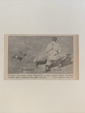 Rube Bressler Zack Taylor Reds Dodgers In Action 1924 Baseball 3X5 Picture