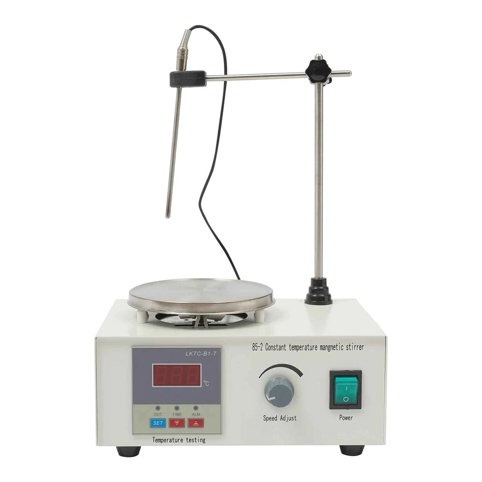 Agitateur magnétique numérique 250W avec plaque chauffante en inox 304, 0-2000 t - Photo 2/4