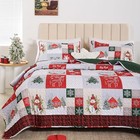 Christmas Quilt Set Size - Patchwork Bedding with King 01-christmas Wreath