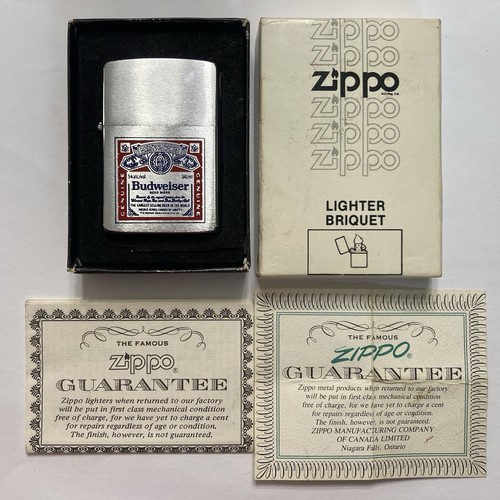 RARE 1970s ZIPPO LIGHTER NIAGARA FALLS CANADA BUDWEISER MINT UNFIRED BOXED - 第 2/9 張圖片