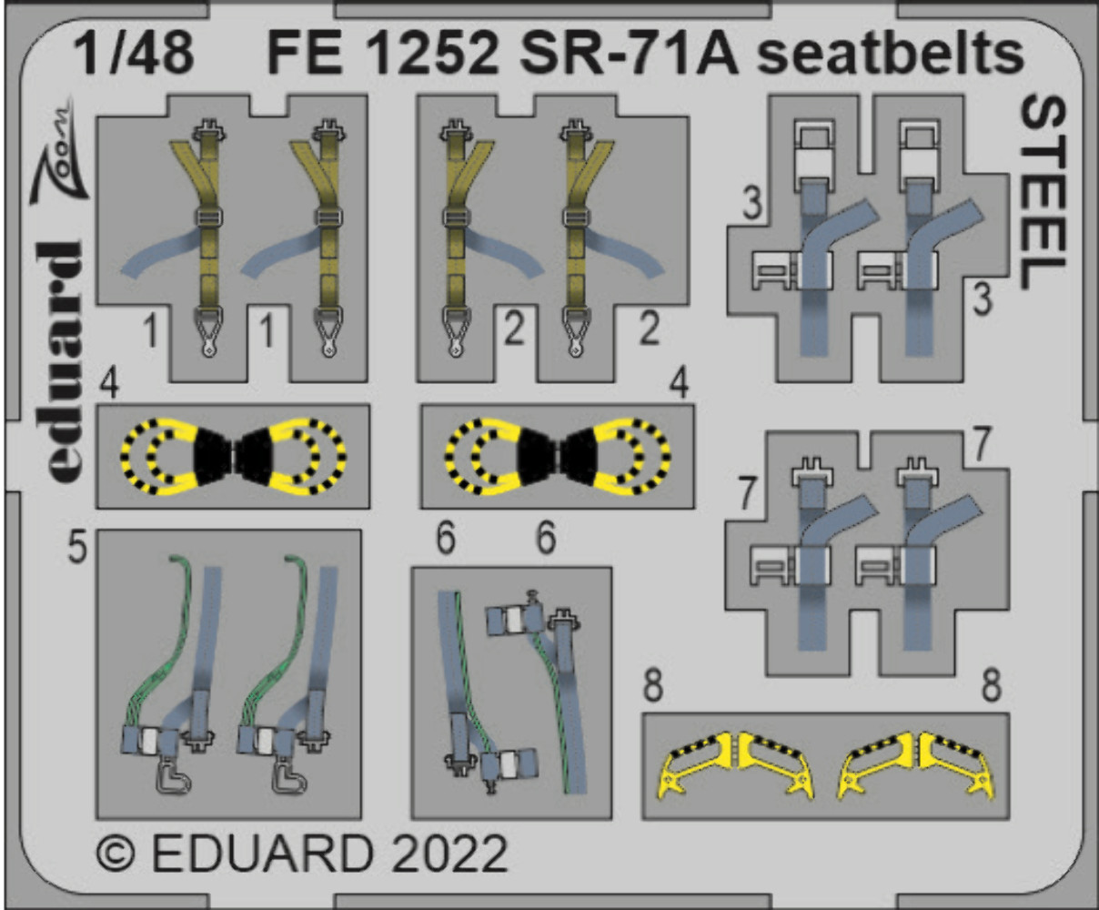 Eduard FE1252 1:48 Lockheed SR-71 Blackbird seatbelts STEEL