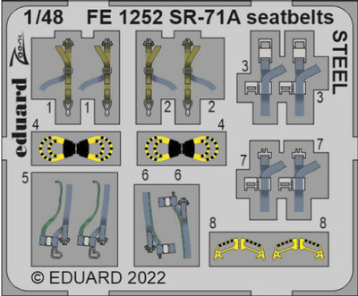 Eduard FE1252 1:48 Lockheed SR-71 Blackbird Sicherheitsgurte STAHL