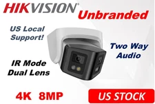 Ⲏіkvіsіon OEM Unbranded 4K 8MP  2 Way Audio Dual Lens POE IP Turret Camera