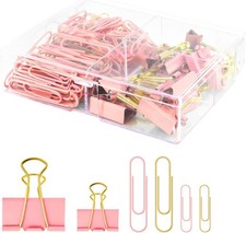 Cute Paper Clips Binder Clips bo Set, 165 Psc, Assorted Size Paper