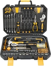 159-Piece Tool Set for Home & Auto Repair with Storage Case, Complete Mechanic