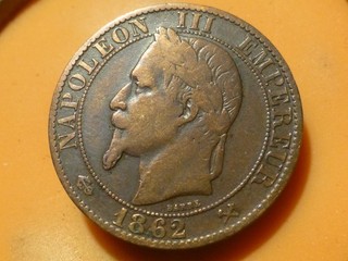 5 CENTIMES NAPOLEON III 1862 K RECHERCHEE & BELLE QUALITE TB/TB !