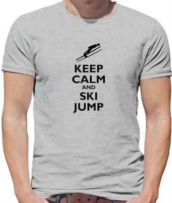 Keep Calm and Ski Jump - Herren T-Shirt - Skifahren Schnee Liebe Piste Sport Winter