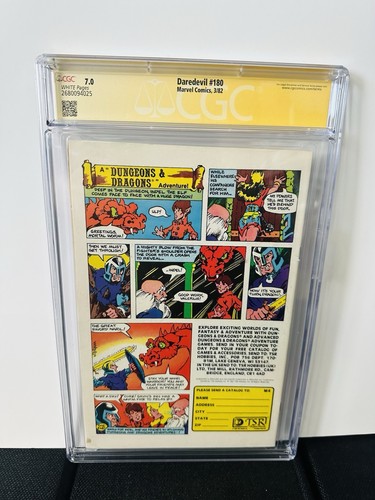Daredevil #180 (1982) CGC 7.0 SS SIGNED by Frank Miller - Elektra, Kingpin - Picture 5 of 7